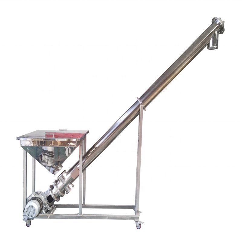 DZJX Food Grade Stainless Steel Weigh Worm Screw Conveyor With Hopper For Granules Powder Wet Sand Auger Conveyer