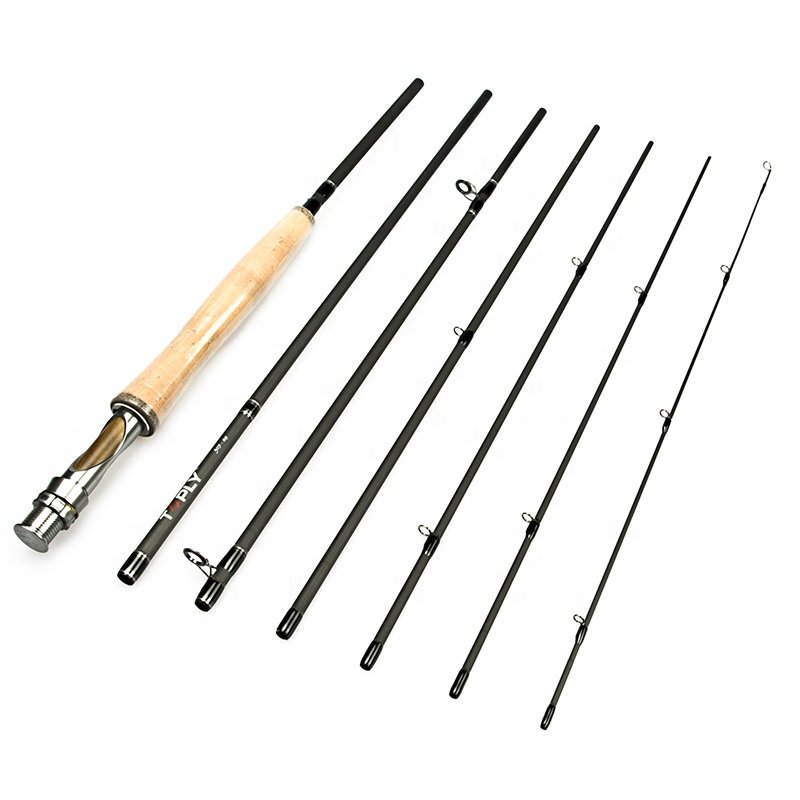 2.74M 7section high carbon fiber Fly fishing rod 5# 9ft fly fishing rod with plastic tube