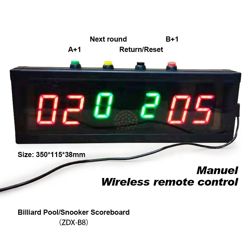 Electronic billiard snooker pool table scoreboard with wireless remote controller