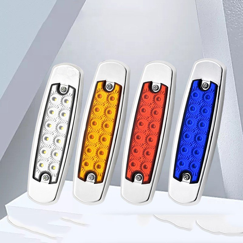 12V 24V Led side tail small colored electroplating edge lights for Trailer Trucks Caravan Offroad Lorry Lamps