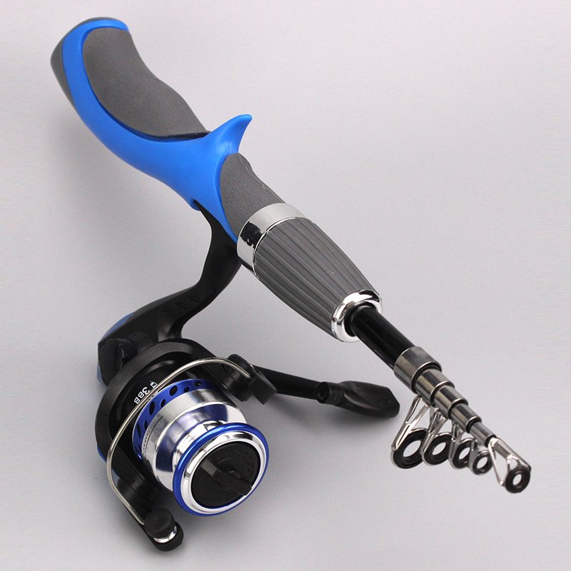 Factory cheap 1.2m 1.4m casting telescopic fishing rod and spincast spinning reel combo set gear for kids beginner