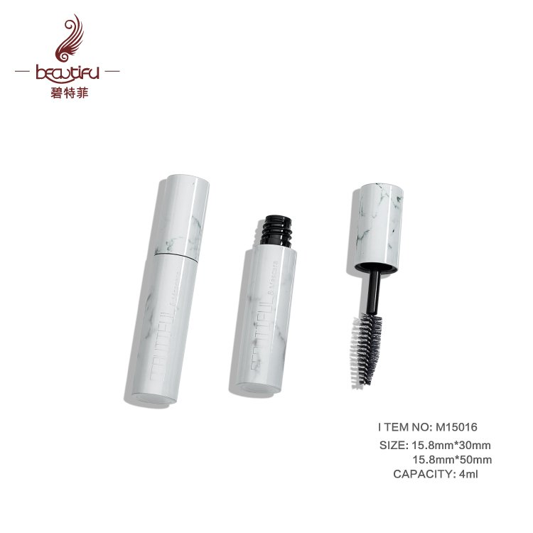 Large size empty 11ml metal/aluminum mascara cosmetics tube/bottle/container/packaging with marble print and thicker/bigger rod