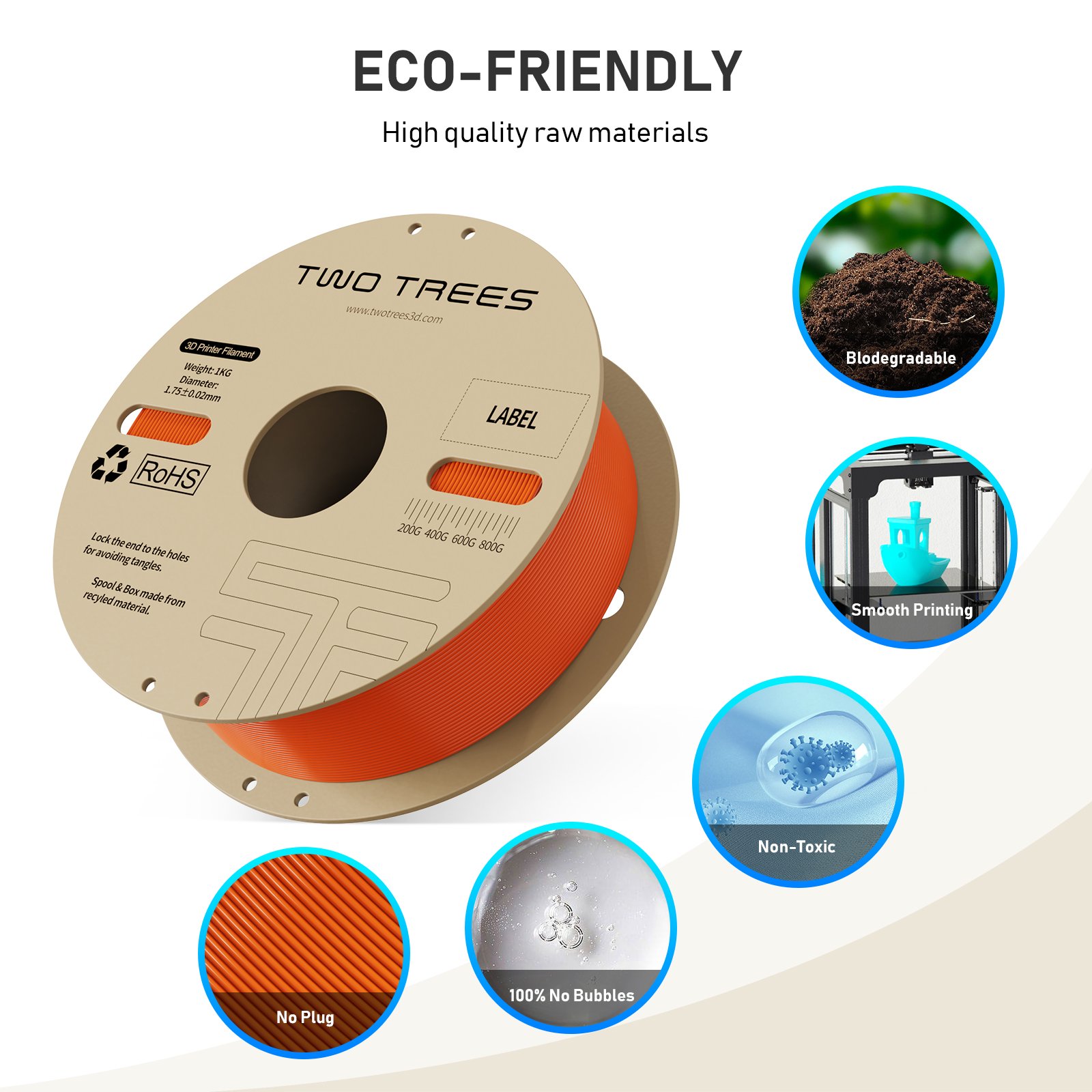 TWOTREES Top Factory Custom Plastic Rods 3 d impressora 3d drucker imprimante impresora filamento 3d printer printing Filament