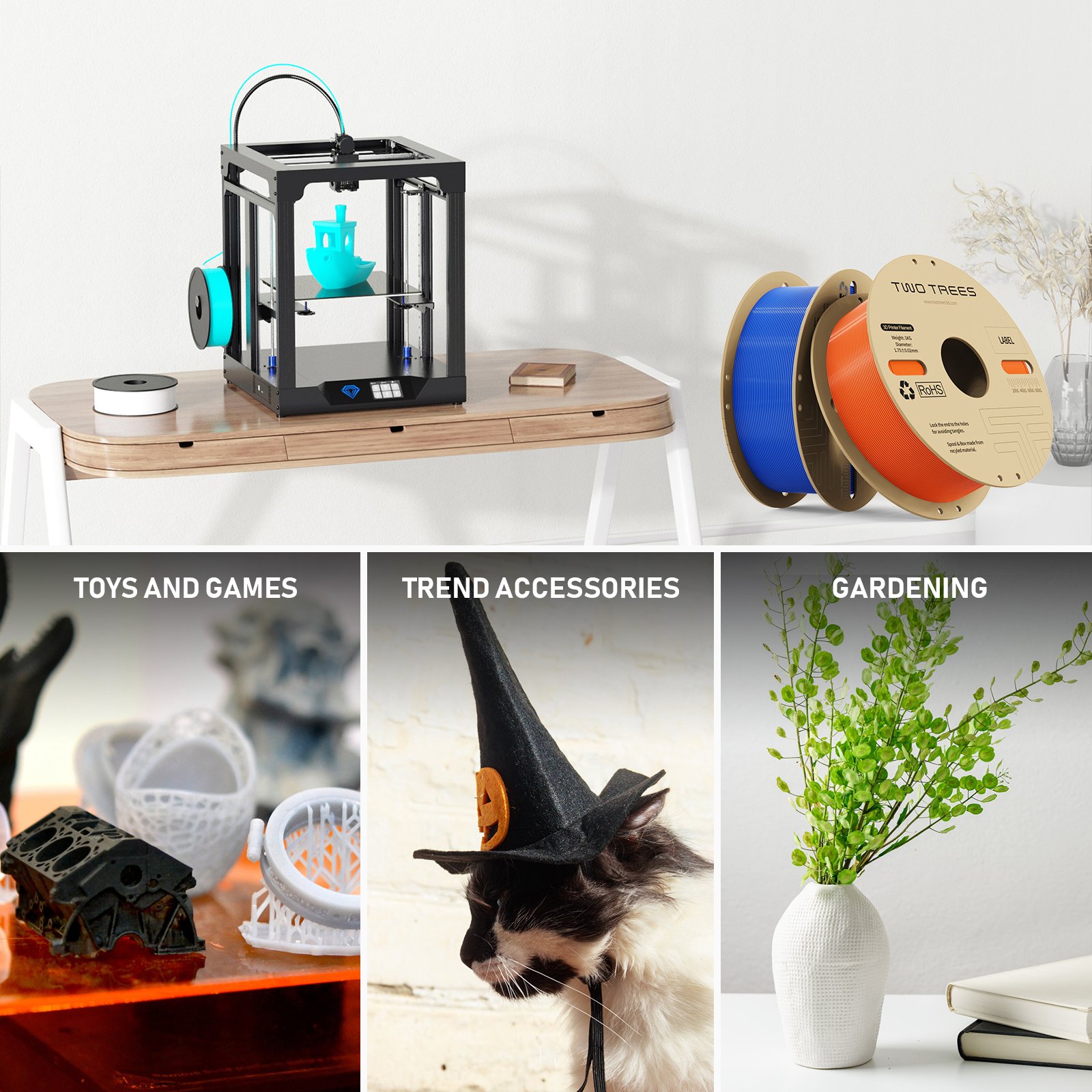 TWOTREES Top Factory Custom Plastic Rods 3 d impressora 3d drucker imprimante impresora filamento 3d printer printing Filament