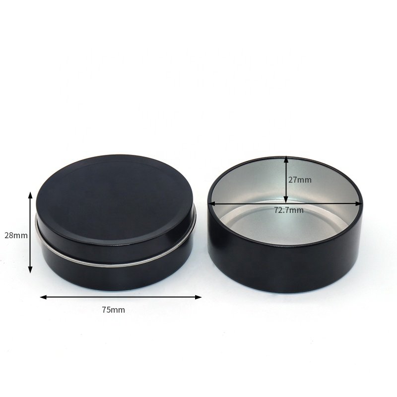 Square Candle Tin With Lid 40Z Candle Tins Luxury Empty Tinplate Box Cans For Candles 2 Oz Black Tin