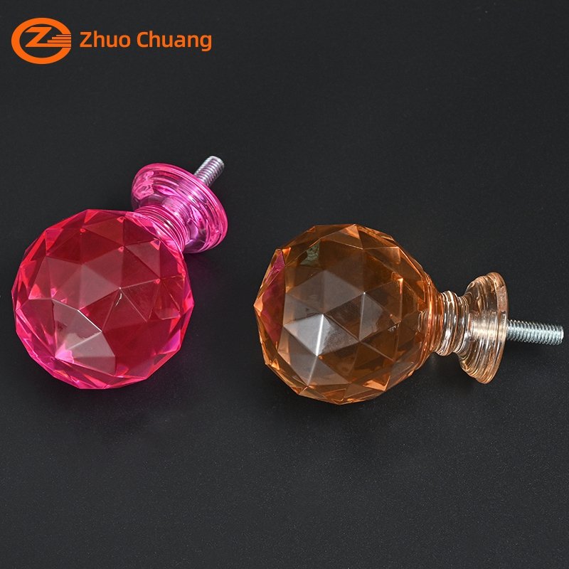 Colorful Diamond Finial Home Decorative Curtain Rod Accessories Wholesale Custom Size 64x84mm Transparent Curtain Rod Finial