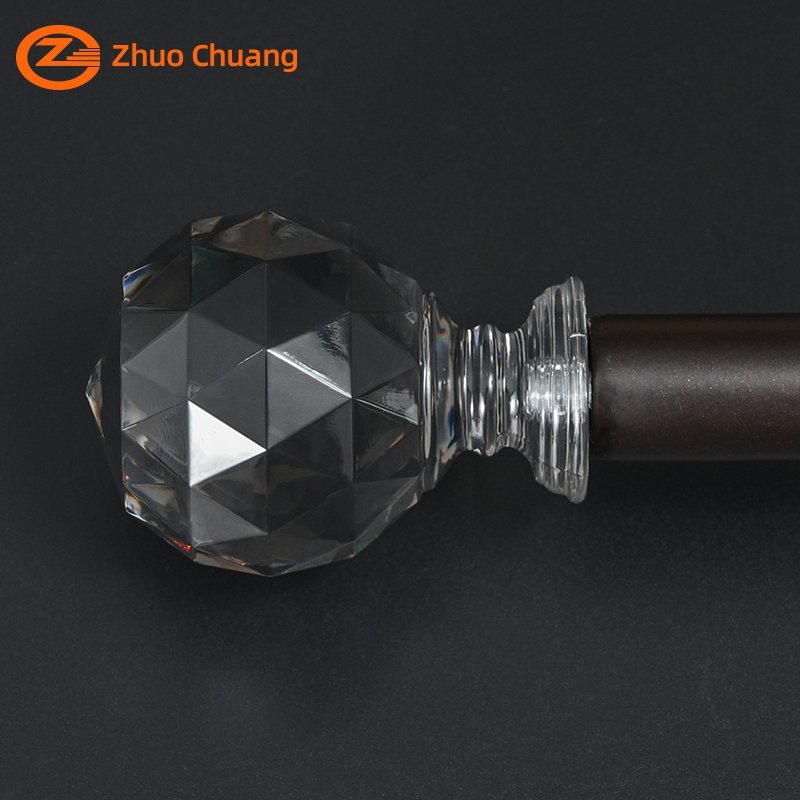 Colorful Diamond Finial Home Decorative Curtain Rod Accessories Wholesale Custom Size 64x84mm Transparent Curtain Rod Finial