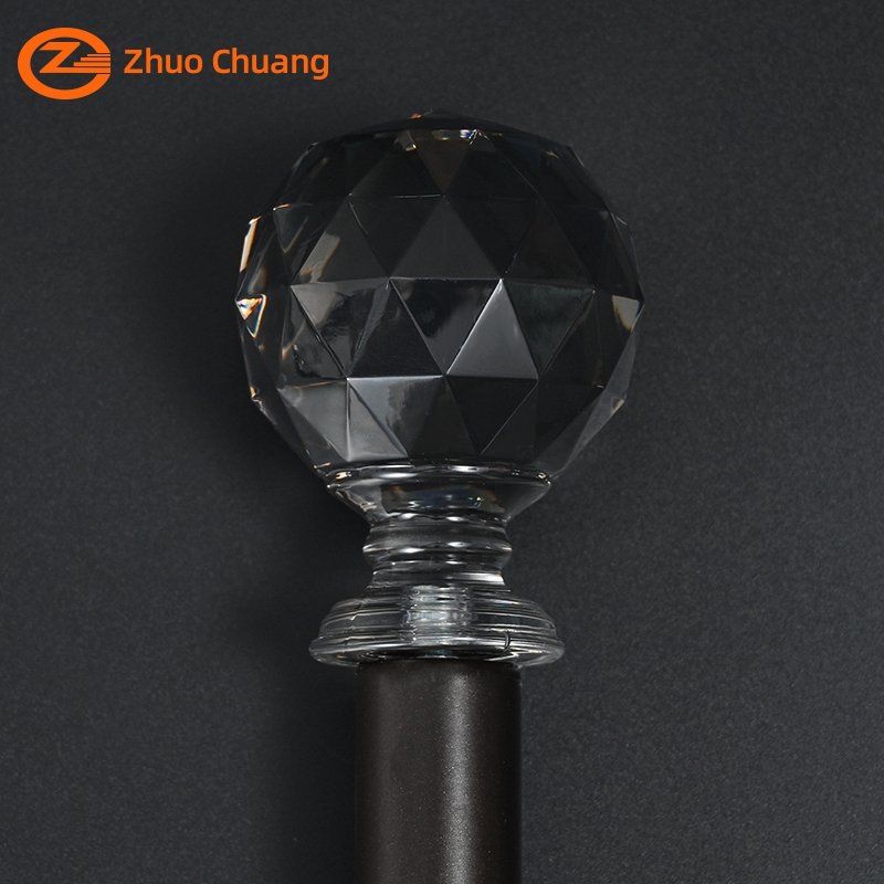 Colorful Diamond Finial Home Decorative Curtain Rod Accessories Wholesale Custom Size 64x84mm Transparent Curtain Rod Finial