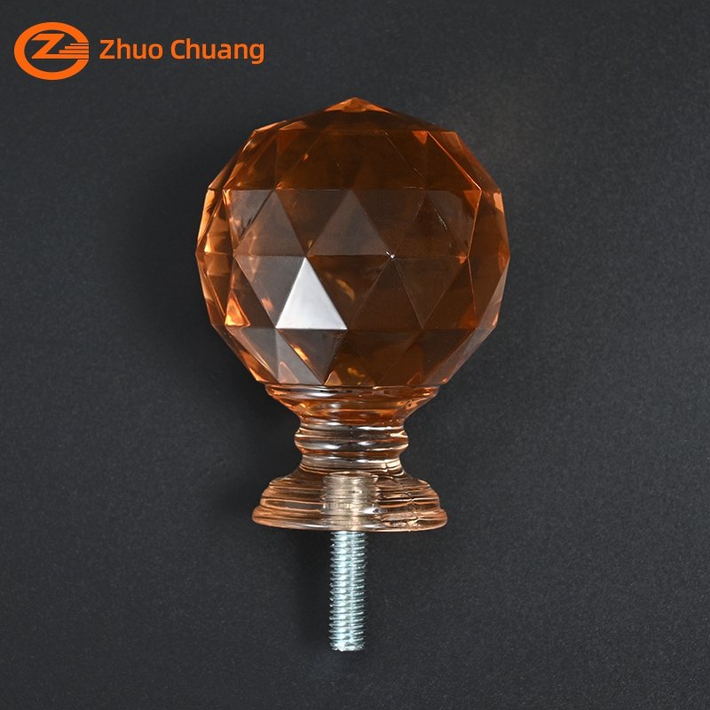 Colorful Diamond Finial Home Decorative Curtain Rod Accessories Wholesale Custom Size 64x84mm Transparent Curtain Rod Finial
