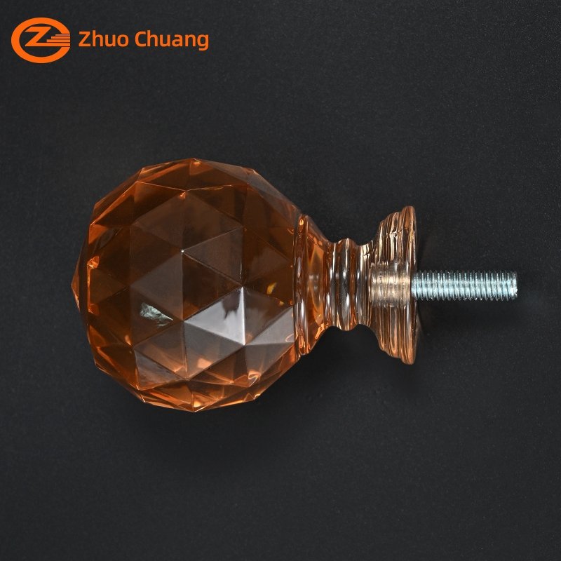 Colorful Diamond Finial Home Decorative Curtain Rod Accessories Wholesale Custom Size 64x84mm Transparent Curtain Rod Finial