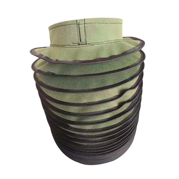 Flexible rubber nylon bellows for protecting hydraulic cylinder rods shafts splines