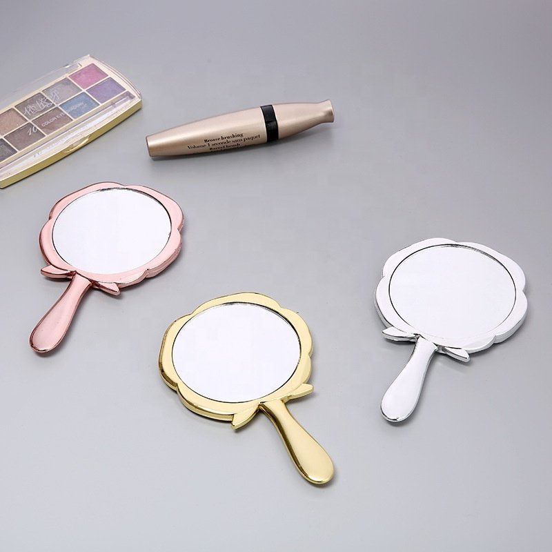 2022 New Colors Flowers Rose Design Handheld Mirror Pocket Vintage Mirror Makeup Mirror Beauty Makeup Tools Espejo