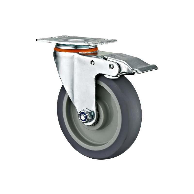 3"4"5" Medium duty cart wheel hand trolley wheel castor industrial TPR machinery rubber wheels caster