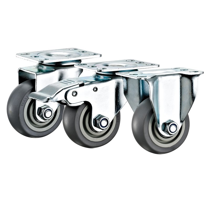 3"4"5" Medium duty cart wheel hand trolley wheel castor industrial TPR machinery rubber wheels caster