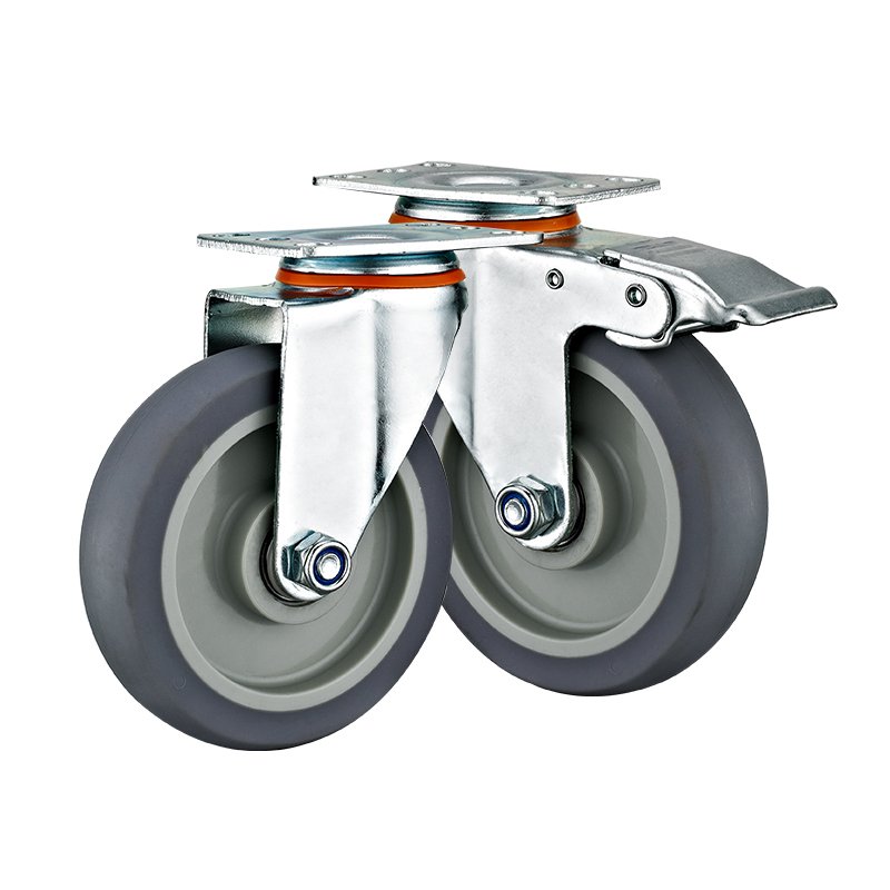 3"4"5" Medium duty cart wheel hand trolley wheel castor industrial TPR machinery rubber wheels caster