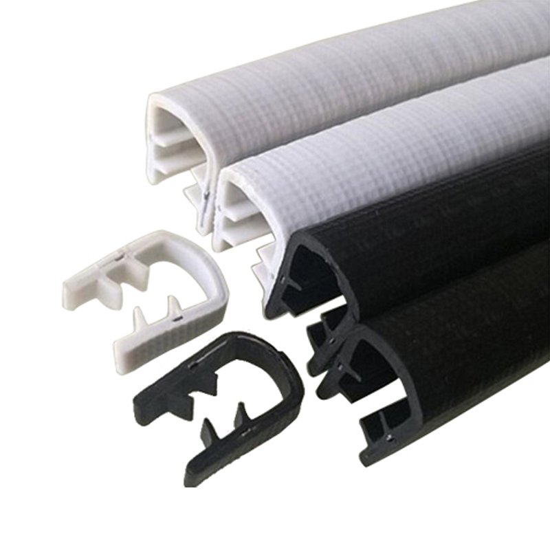 Custom PVC Extruded Profile rubber Sealing Strip Built In Shaped Steel Sheet U Shape Edge Trim Car Door Edge Guards Protector