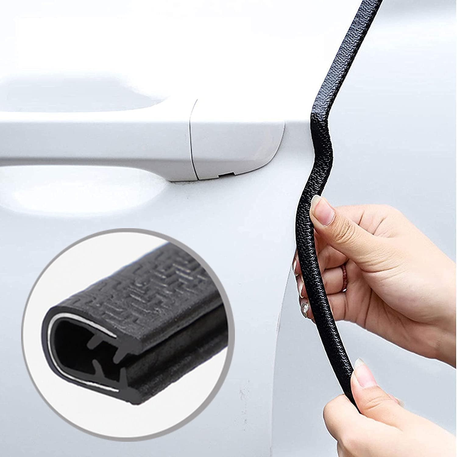 Custom PVC Extruded Profile rubber Sealing Strip Built In Shaped Steel Sheet U Shape Edge Trim Car Door Edge Guards Protector