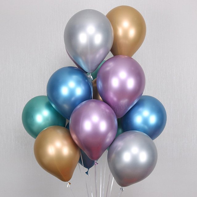 1.8g 10 inch balloon color chrome gold rose gold silver black wholesale rubber latex balloon birthday party