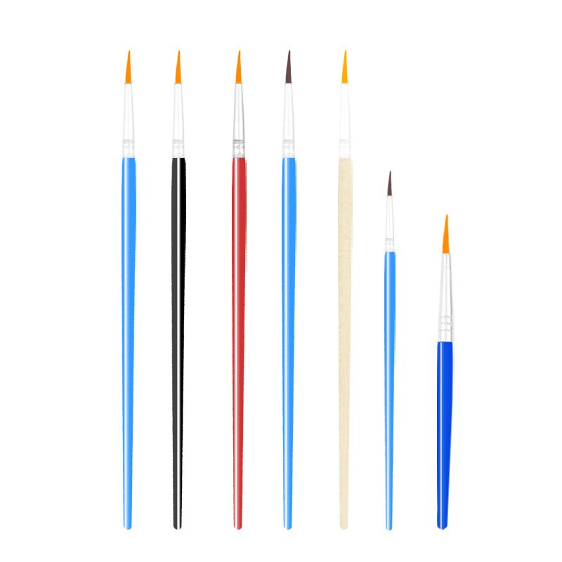 Factory direct sales children's painting brush, watercolor acrylic oil painting hook line pen, plastic rod 16CM flat head pen