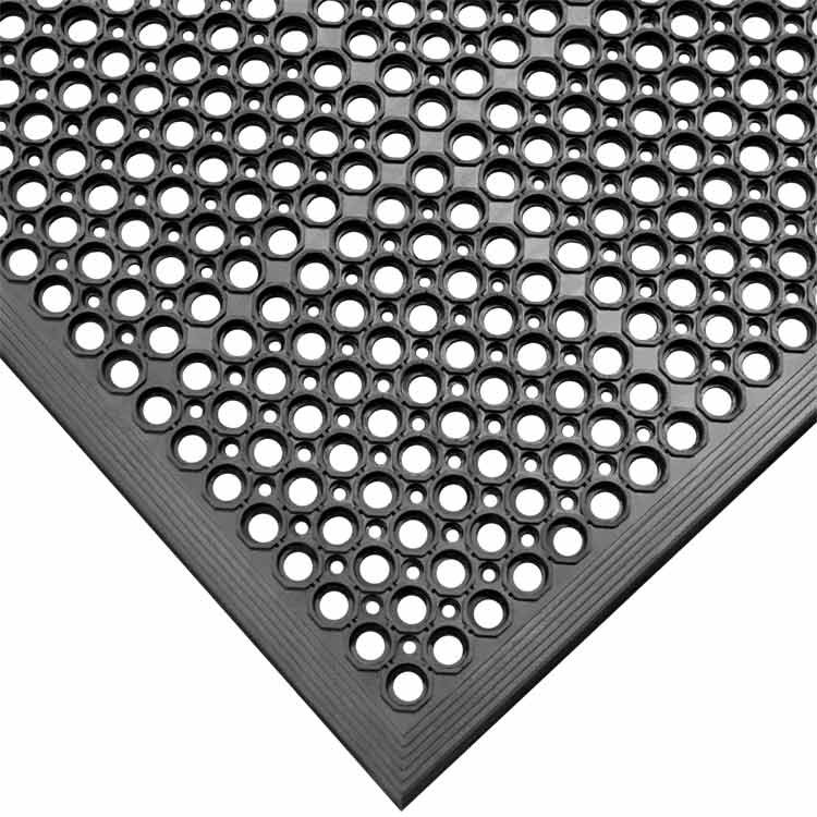 beveled ramps anti-slip/anti-fatigue drainage restaurant kitchen floor rubber mats with holes