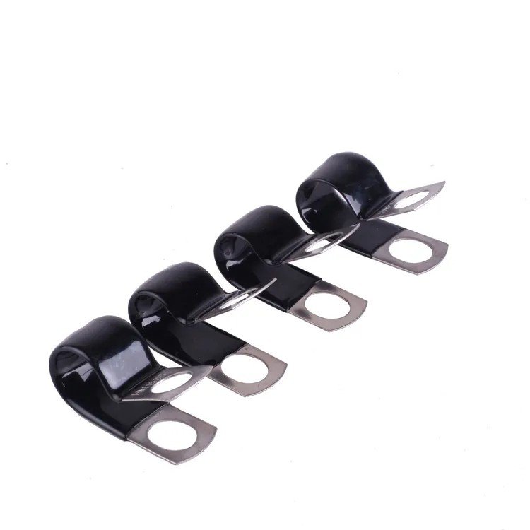 R type ss304 hose clamp SS 201 304 316 Rubber Durable Tension Control Band motorcycle/general industry Black Zinc HDG