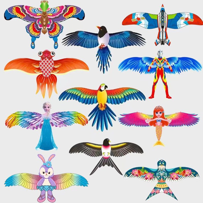 Dynamic fishing rod kite wholesale new children's cartoon handheld fishing rod kite night market stall fishing rod kite