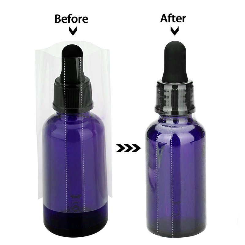 Perforated Clear PVC Heat Shrink Wrap Sealer Shrink Bands Shrink Sleeves With Easily Torn Lines For Glass 10ml Dropper Bottle