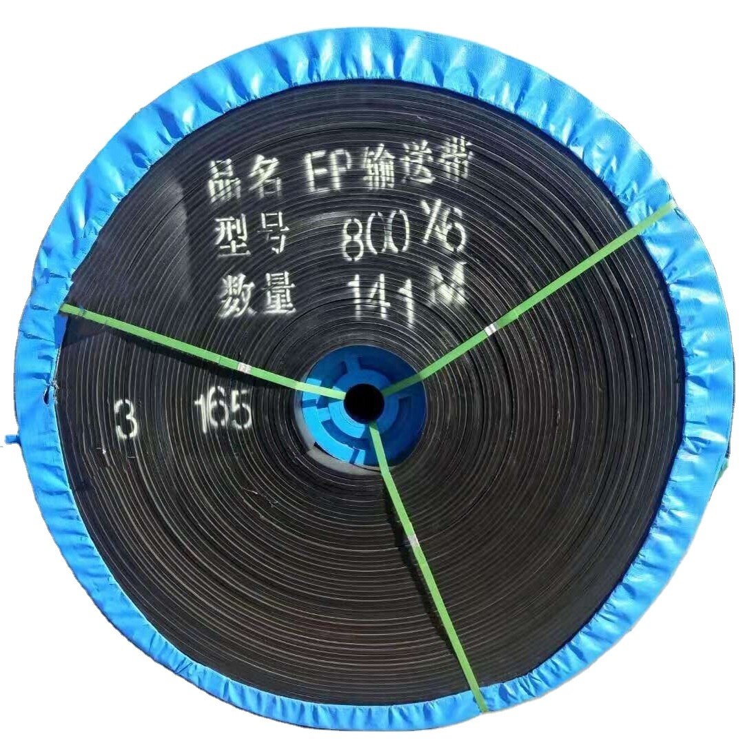 custom EP500 4 ply endless rubber belt roll abrasion resistant polyester canvas conveyor belt