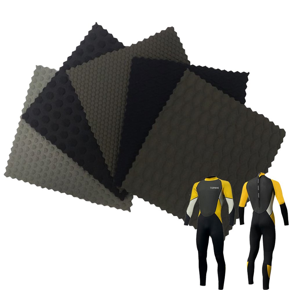 Anti Slip Shark Skin White/Black Embossed Neoprene Fabric Rubber Sheet Roll for Wetsuit