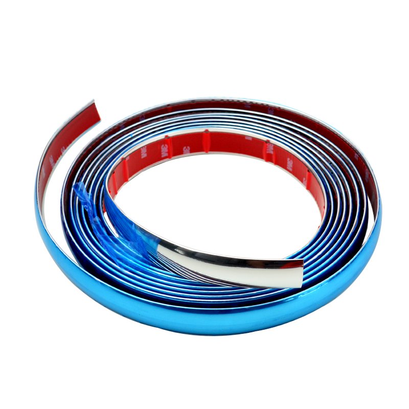 Auto Bumper Grill Anti-Collision Tape Edge Guard Plate Bright Sticker Chrome Moulding Trim Car Door Protector Stickers Strip
