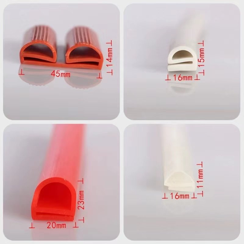 Oem White Red Transparent And Other Colors Resistance Autoclave Industrial Oven Door Edge Silica Gel Profile Trim E-type Seals