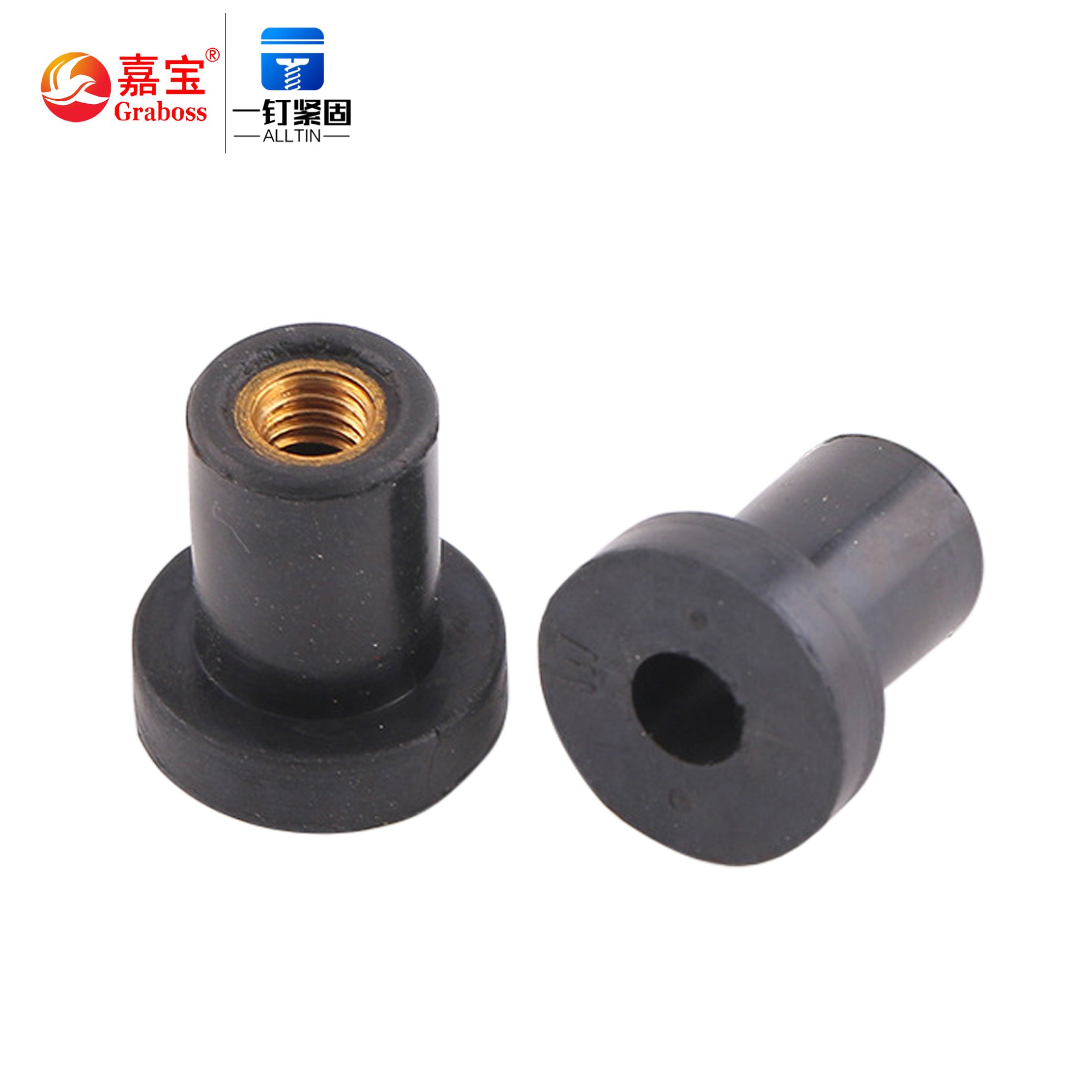 Rubber Nut EPDM Motorcycle Modification Nut 1/4-20 M6 Rubber Expansion Nut Rubber Rivet Fasteners Hardware