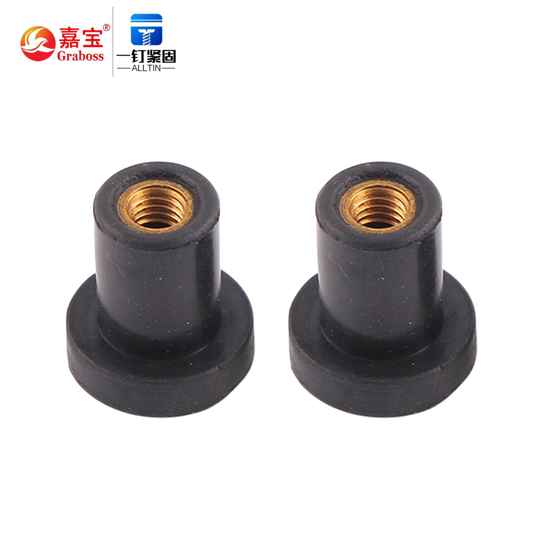 Rubber Nut EPDM Motorcycle Modification Nut 1/4-20 M6 Rubber Expansion Nut Rubber Rivet Fasteners Hardware