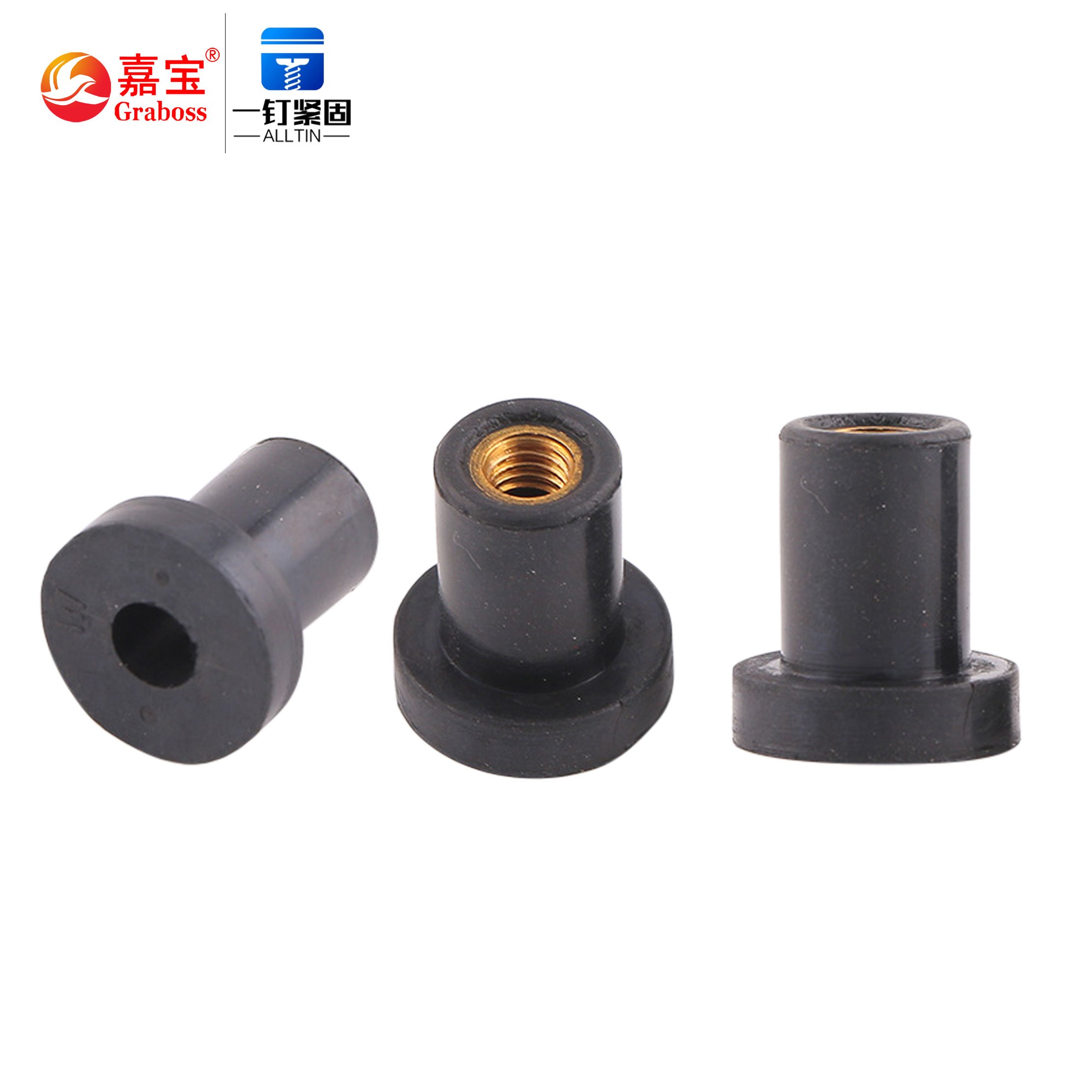 Rubber Nut EPDM Motorcycle Modification Nut 1/4-20 M6 Rubber Expansion Nut Rubber Rivet Fasteners Hardware