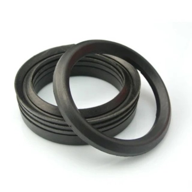 Hydraulic piston and rod FKM/fluororubber fabric V-shaped packing seal