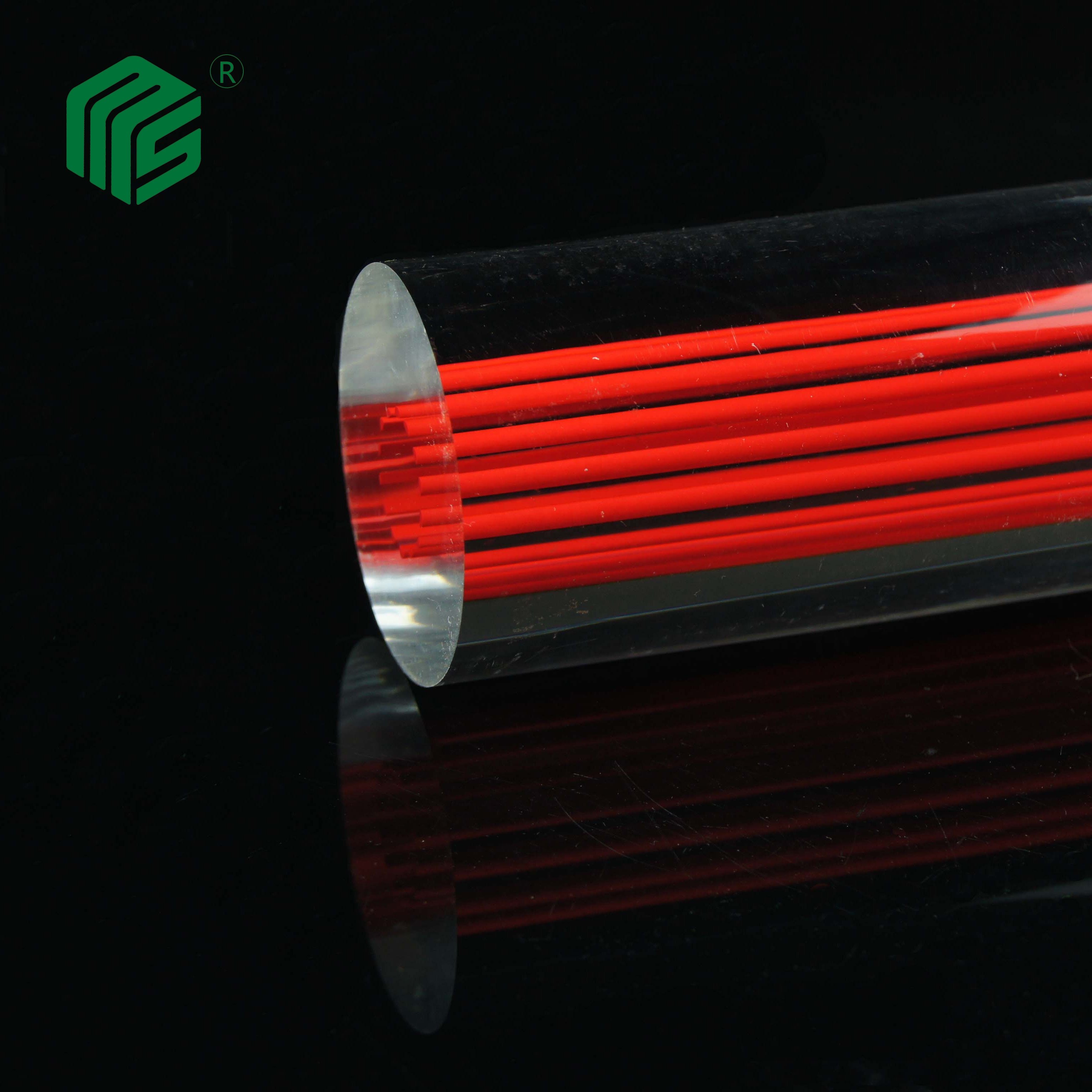 Customized transparent colorful acrylic rods with LED lighting