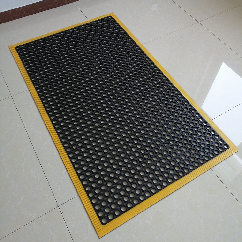 Entrance drainage rubber floor matting mats for floor non-slip wet area floor mat pool with holes 3ft x 5ft