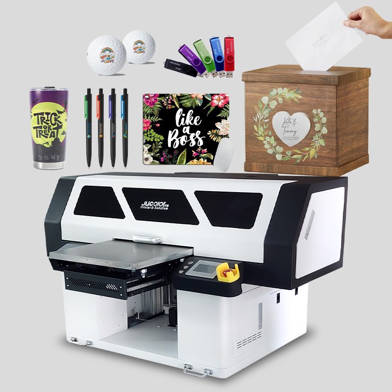 Jucolor A2+ uv printer with visual positioning scanner system for jewelry glass acrylic wood metal uv flatbed printer 6042