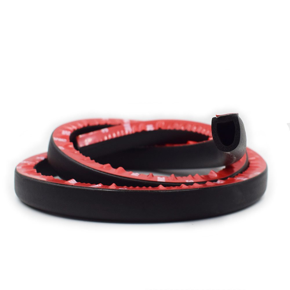 Automotive D-Shape Rubber Foam Sealing Strip Large Size Self-Adhesive Waterproof Soundproof Easy Installation