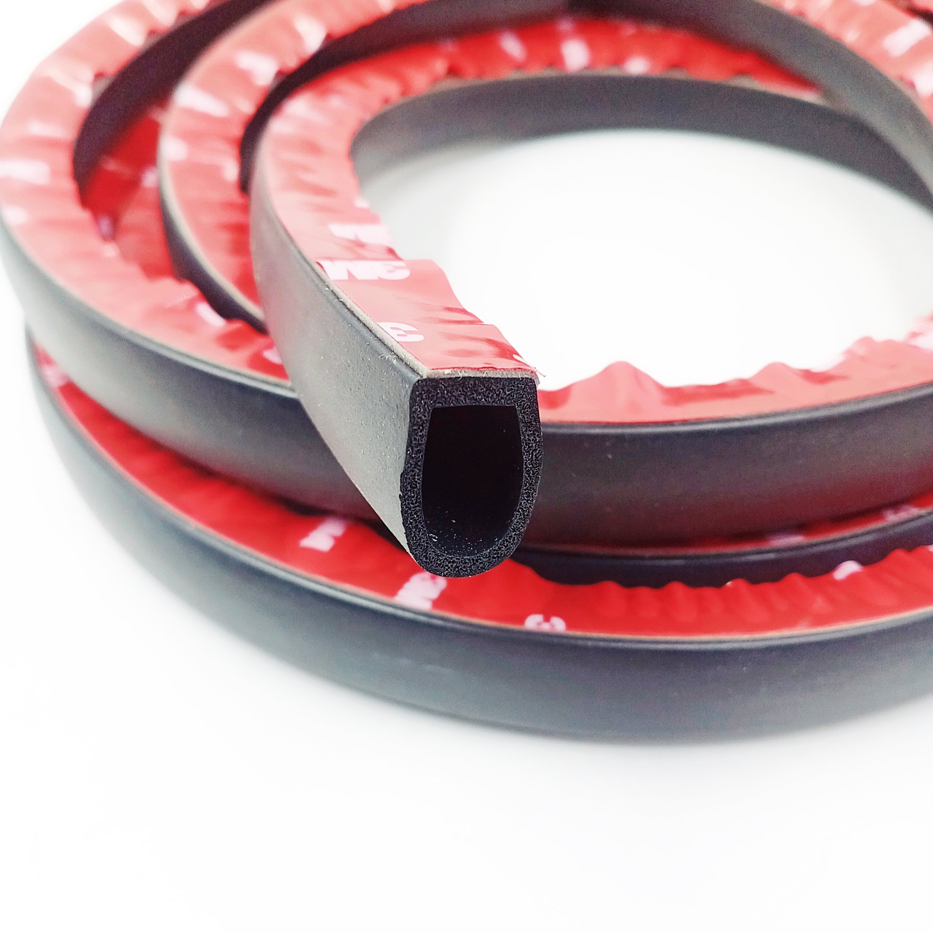 Automotive D-Shape Rubber Foam Sealing Strip Large Size Self-Adhesive Waterproof Soundproof Easy Installation