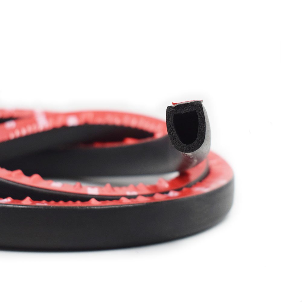 Automotive D-Shape Rubber Foam Sealing Strip Large Size Self-Adhesive Waterproof Soundproof Easy Installation