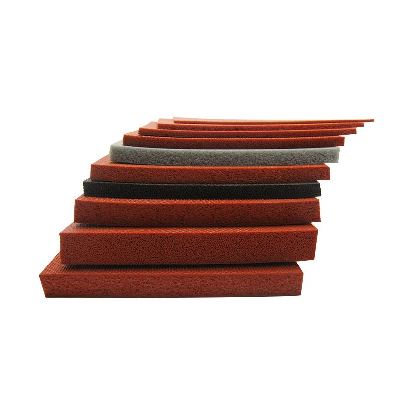 Adhesive High Temps Resist Red Sheet Closed Cell Silicone Sponge Sheet Silicone Foam Rubber