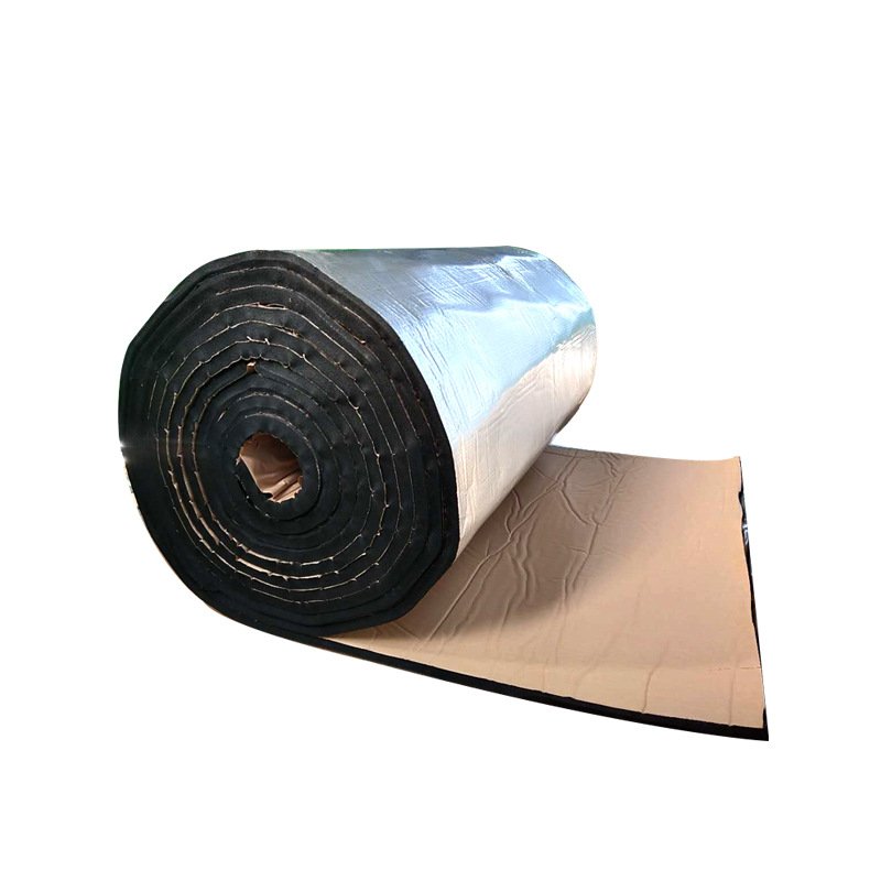 Self adhesive rubber sheet, aluminum foil, back adhesive, soundproof cotton, B1 grade flame-retardant rubber insulation cotton