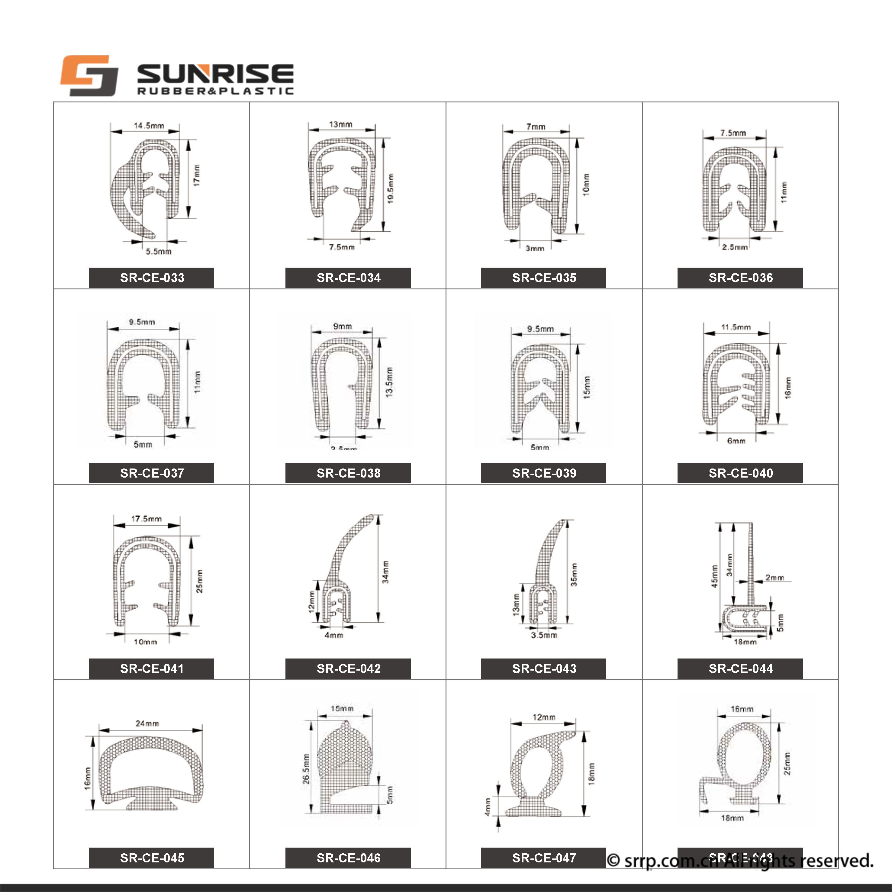 Saloon door edges EPDM Dense foam coextrusion with metal Insert U shaped with top bulb seal Gaskets