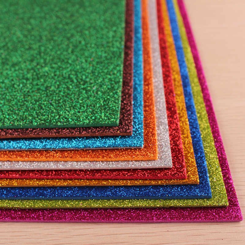 Assorted Colors EVA Foam Sheet With Glitter /Adhesive/Texture