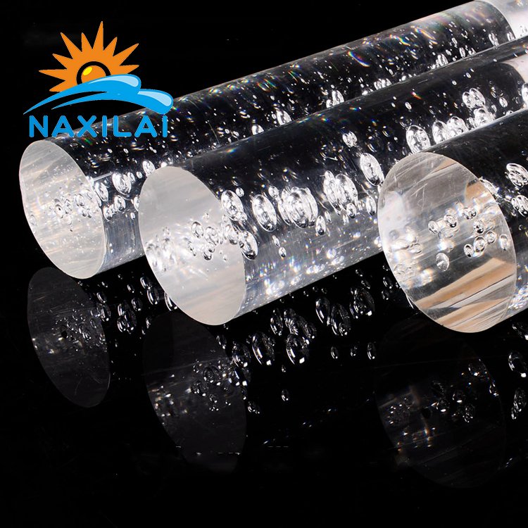 Naxilai clear pmma bubble rod plexi glass stick clear acrylic square rod