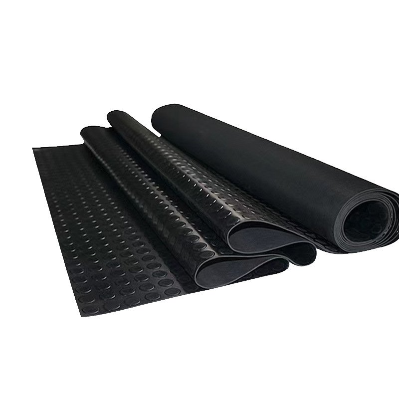Workshop Rubber Floor Non Toxic Anti-slip Coin Pattern Rubber Sheet Floor Mat Rolls