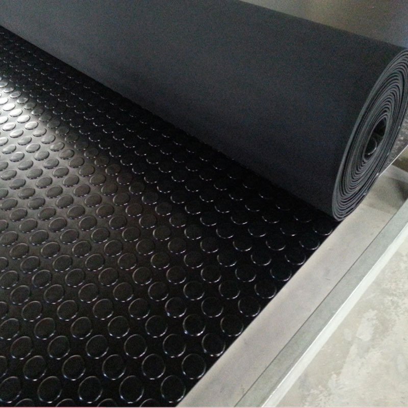 Workshop Rubber Floor Non Toxic Anti-slip Coin Pattern Rubber Sheet Floor Mat Rolls