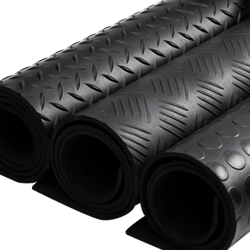 Workshop Rubber Floor Non Toxic Anti-slip Coin Pattern Rubber Sheet Floor Mat Rolls