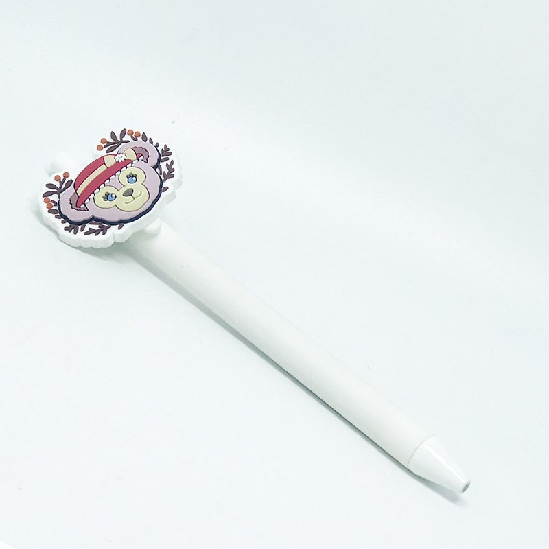 Soft PVC logo ball pen lovely girls PVC pen school students PVC decorative stationery pen